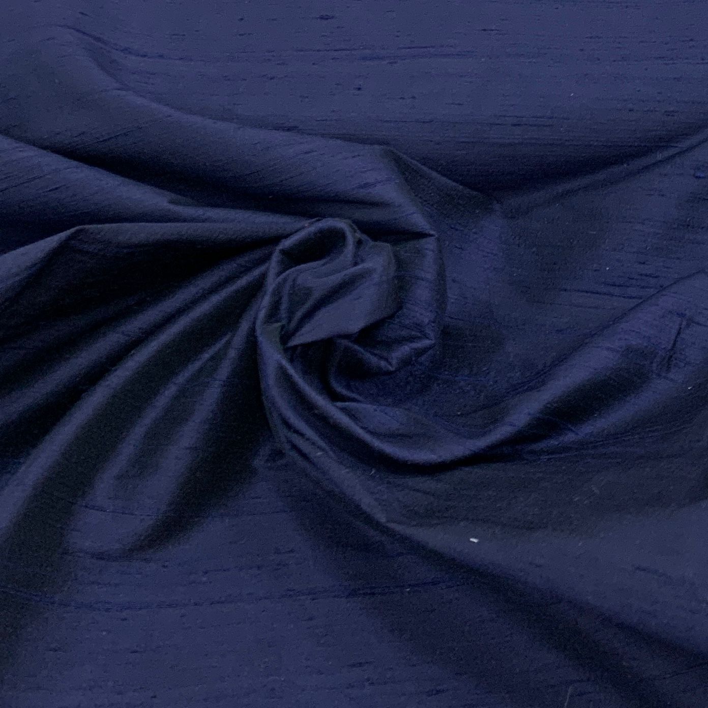 Dark Navy Blue Plain Raw Silk Fabric