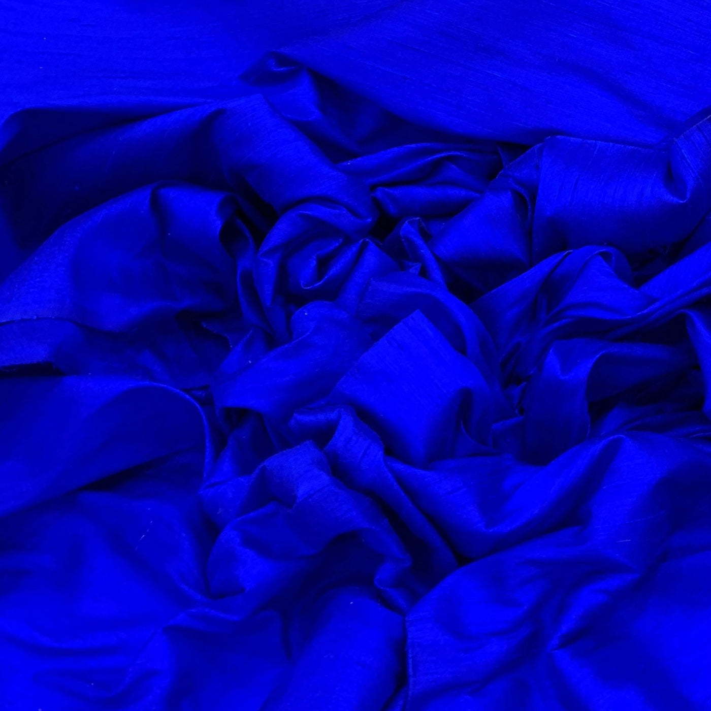 Persian Blue Plain Raw Silk Fabric