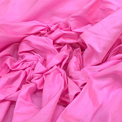 Taffy Pink Plain Raw Silk Fabric