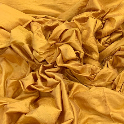 Mustard Yellow Plain Raw Silk Fabric