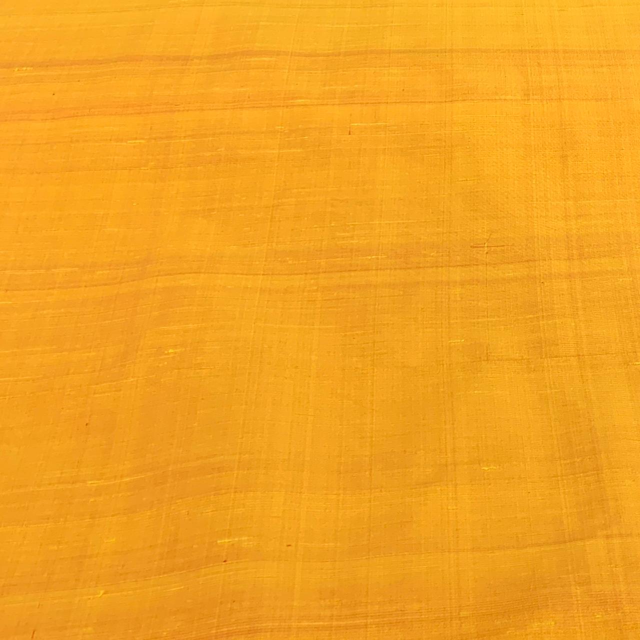 Mango Yellow Plain Raw Silk Fabric