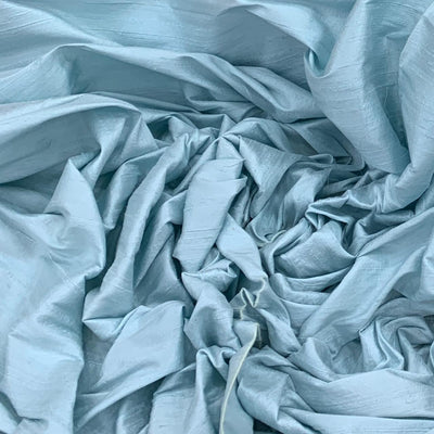 Sky Blue Plain Raw Silk Fabric