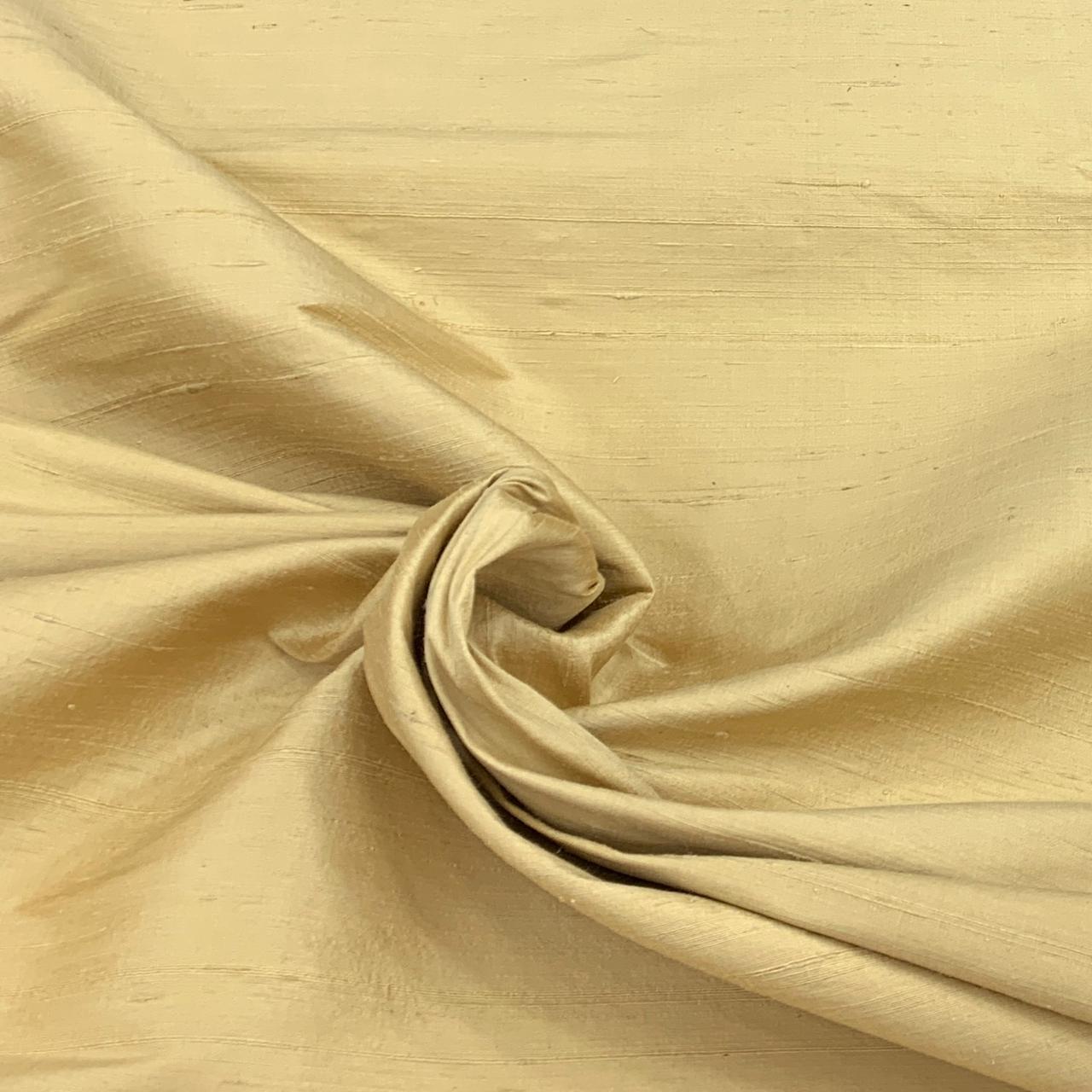 Gold Plain Raw Silk Fabric