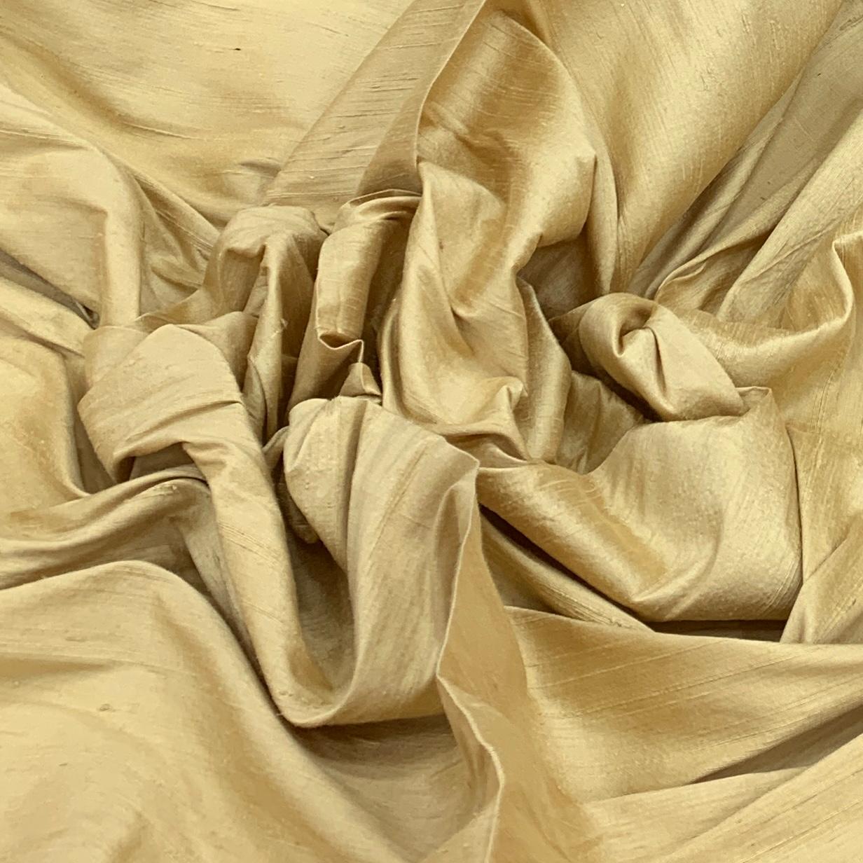 Gold Plain Raw Silk Fabric