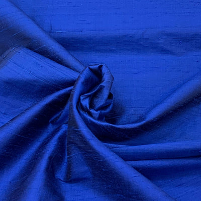 Saphire Blue Plain Raw Silk Fabric