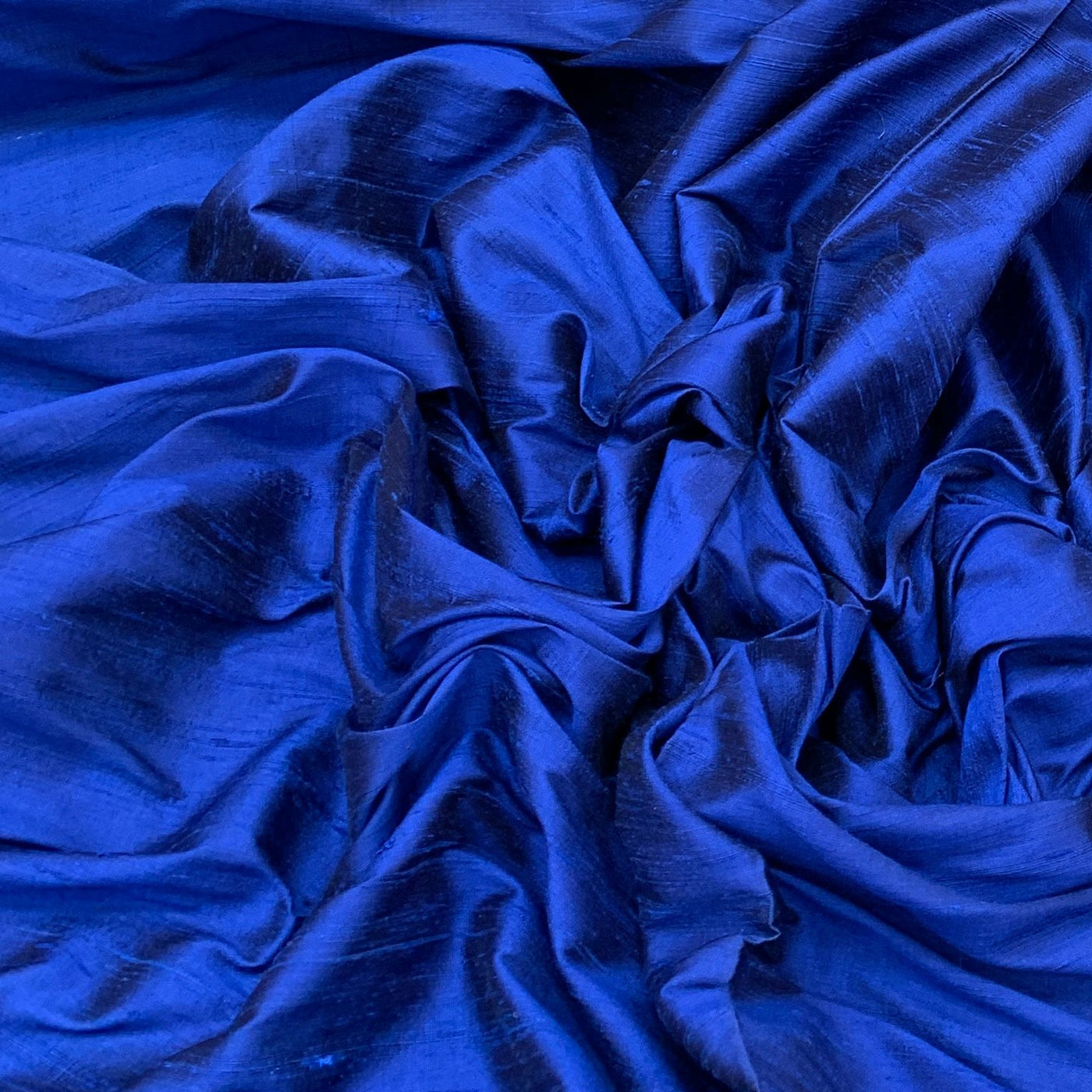 Saphire Blue Plain Raw Silk Fabric