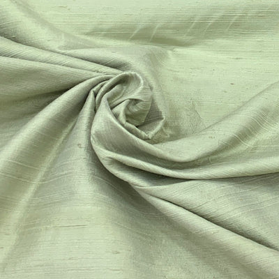 Tea Green Plain Raw Silk Fabric