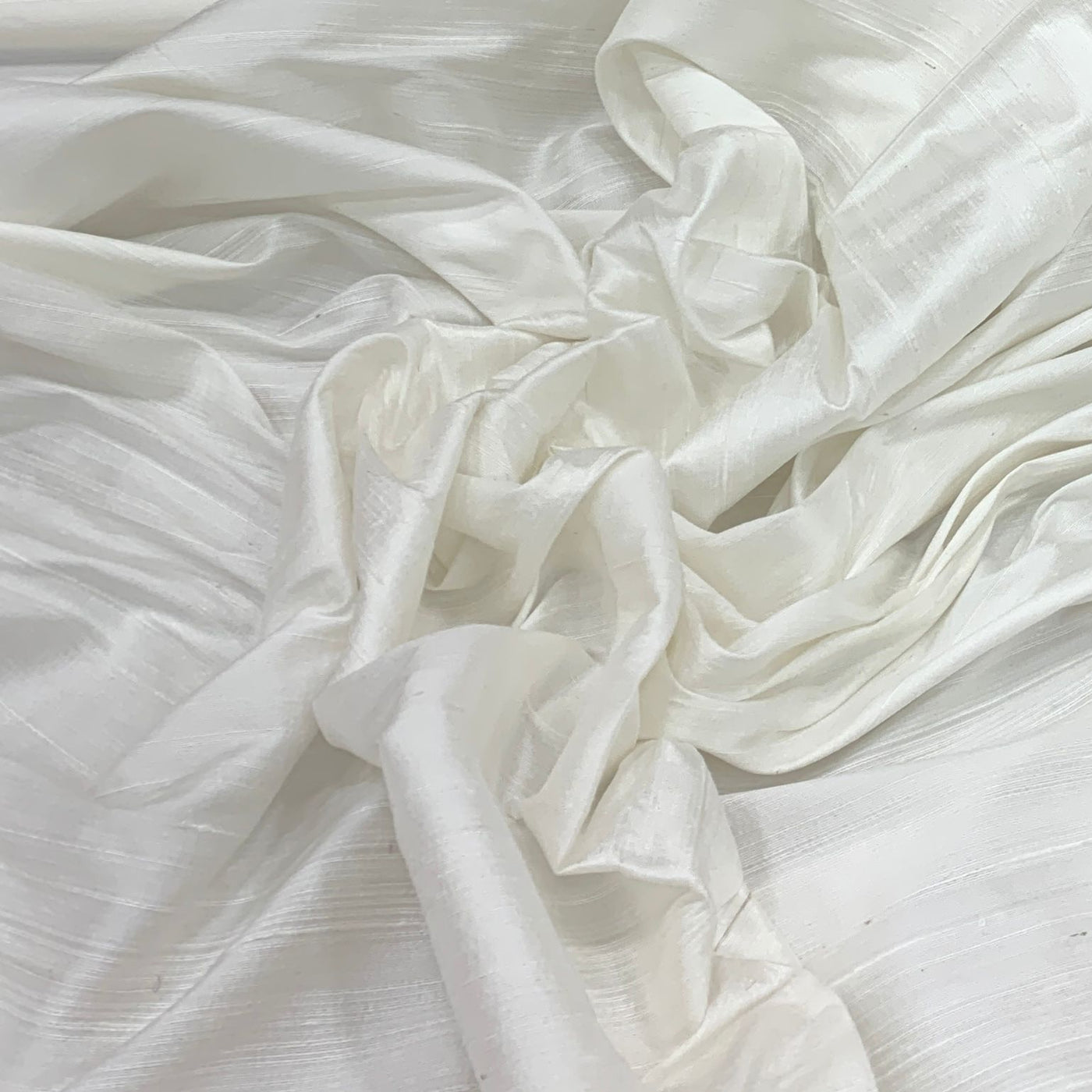 White Plain Raw Silk Fabric