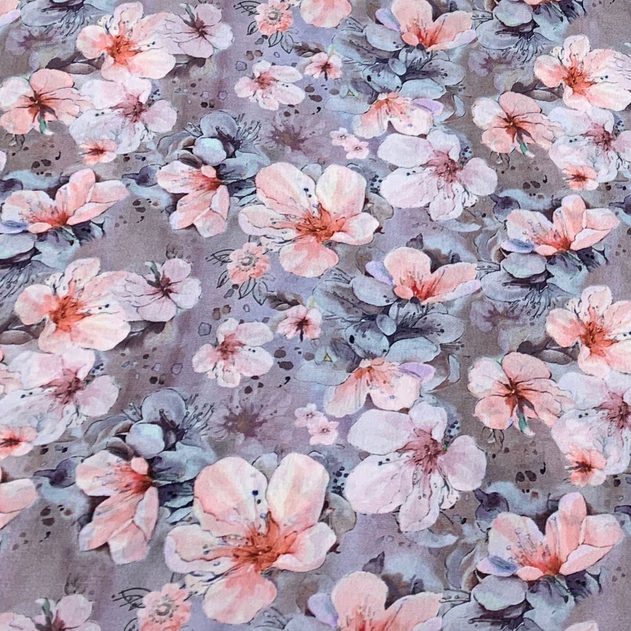 Light Pink Design Crepe Printed Fabric