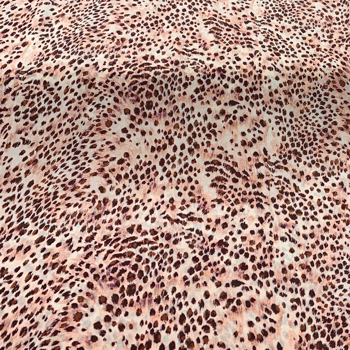 Beige Dot Dot Design Crepe Printed Fabric
