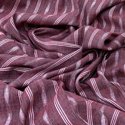 Purple Brown Ikkat Design Cotton Printed Fabric