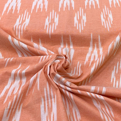 Orange Stripe Design Cotton Printed Fabric