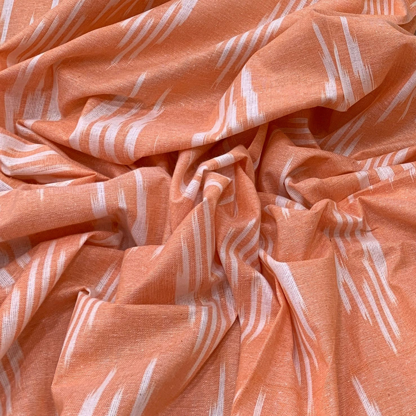 Orange Stripe Design Cotton Printed Fabric