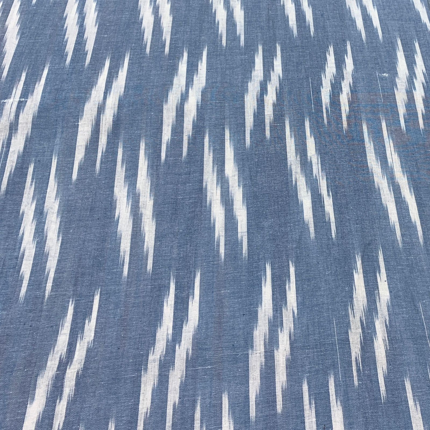 Blue Ikkat Design Cotton Printed Fabric