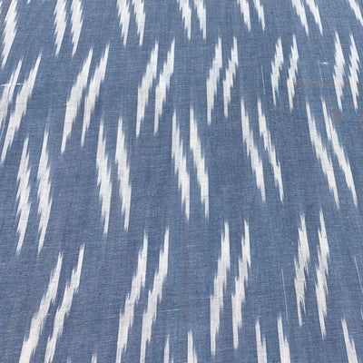 Blue Ikkat Design Cotton Printed Fabric