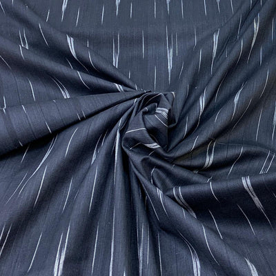 Black Ikkat Design Cotton Printed Fabric