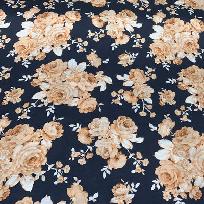 Linen Satin Printed Fabric