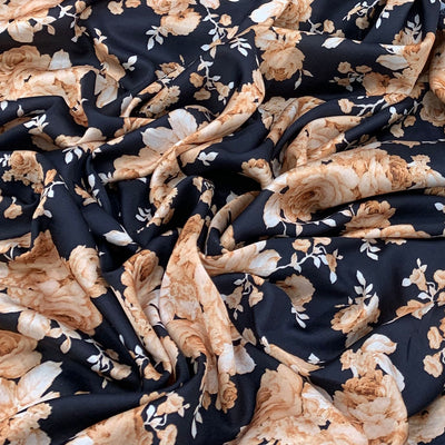 Linen Satin Printed Fabric