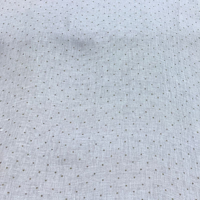 Powder Blue Dot Design Linen Printed Fabric