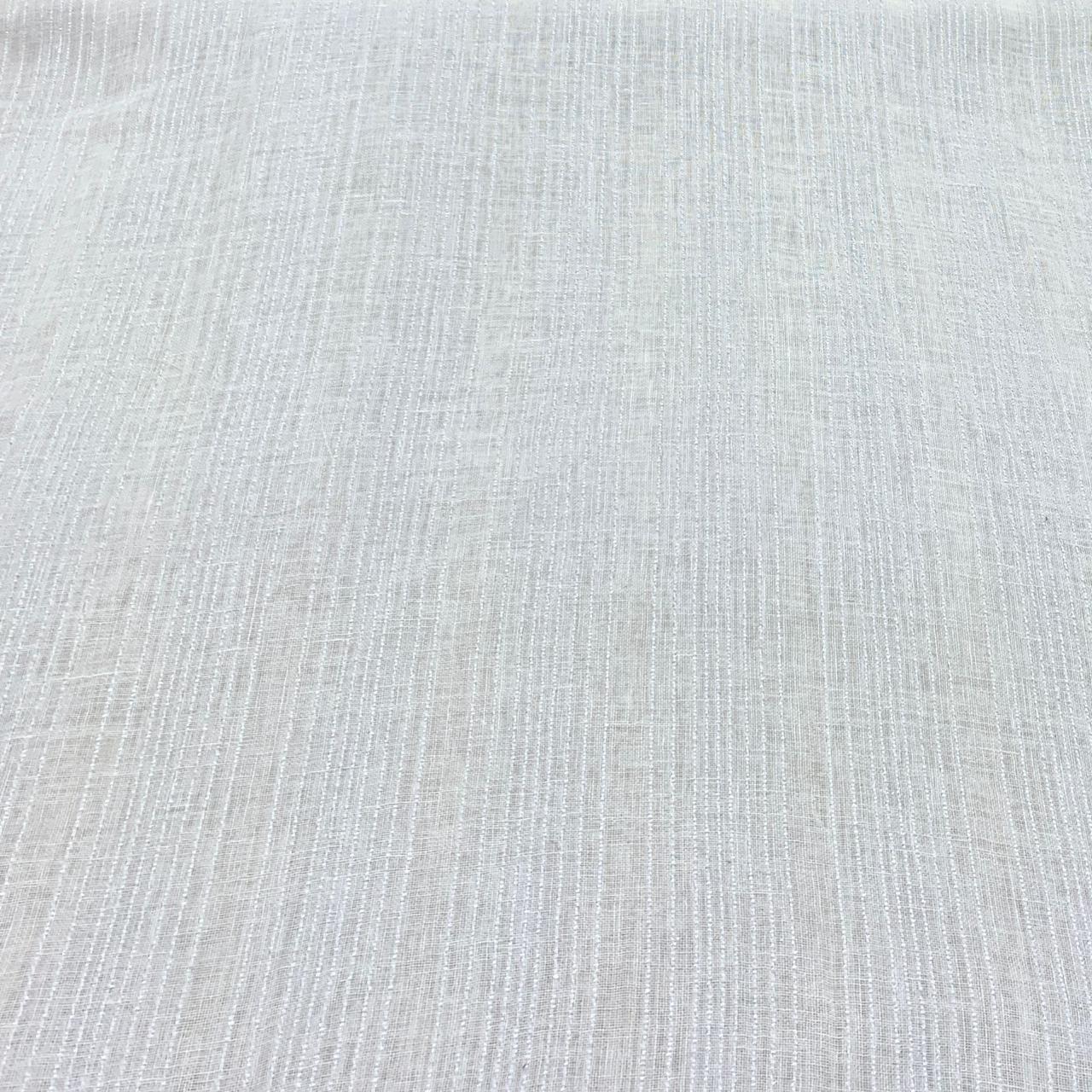White Stripe Design Linen Printed Fabric
