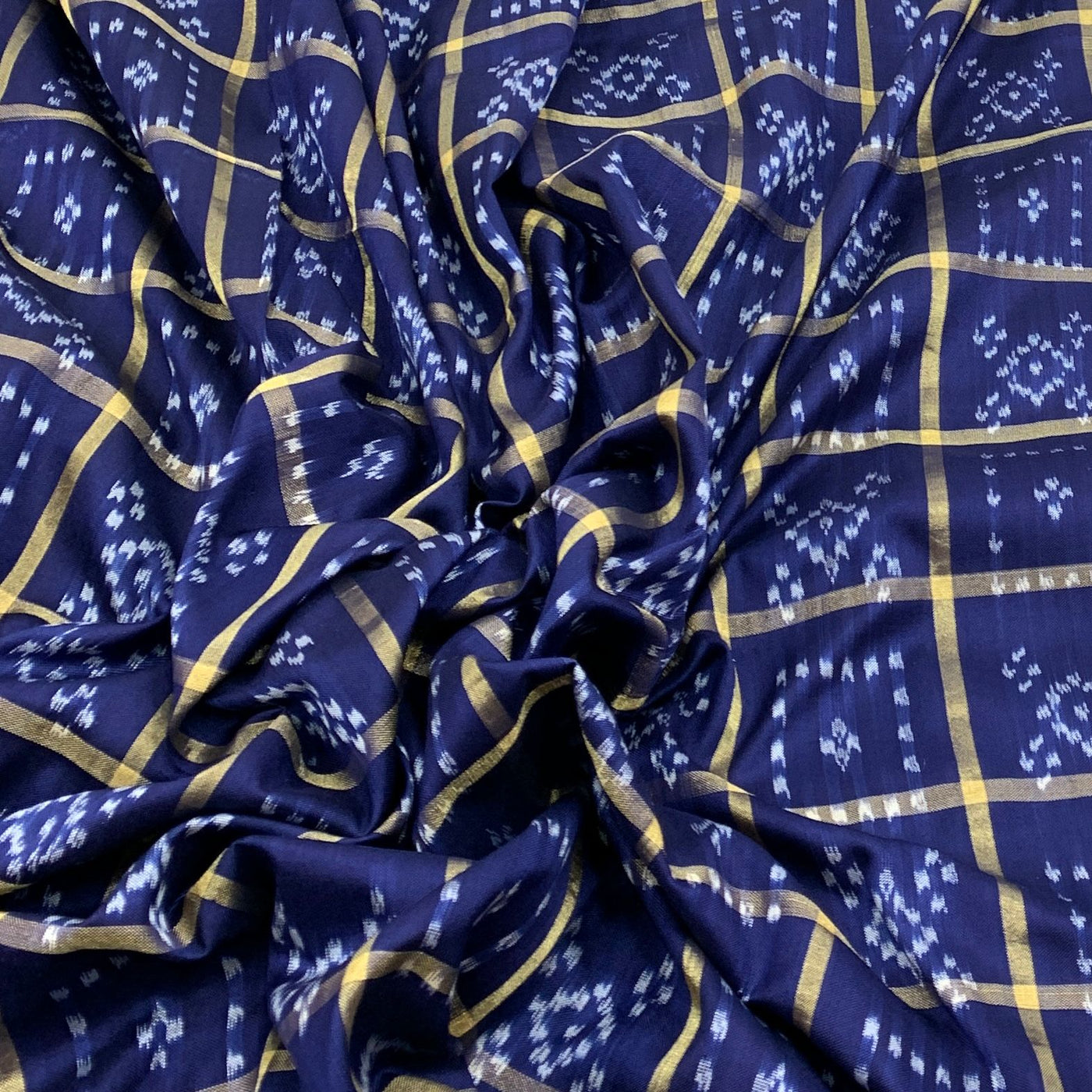 Silk Ikat Brocade Fabric