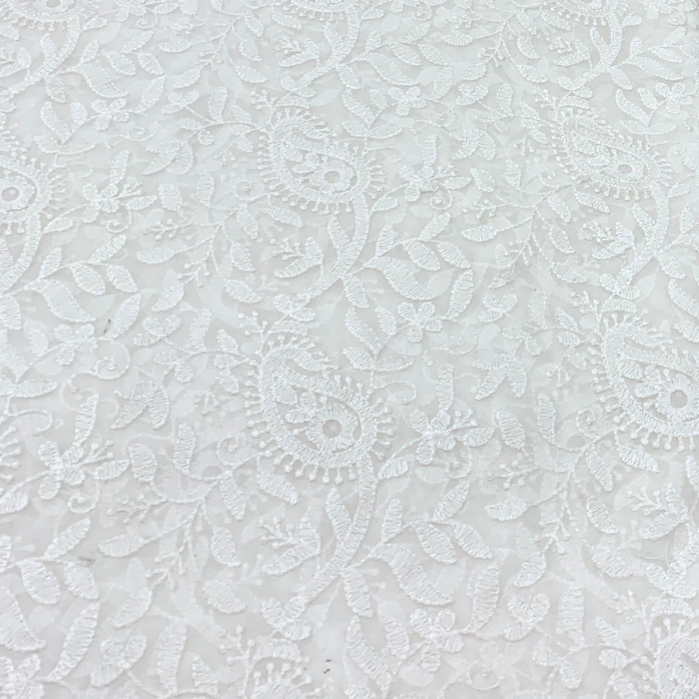 White Georgette Embroidery Fabric