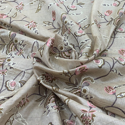 Tusser Silk Embroidery Fabric
