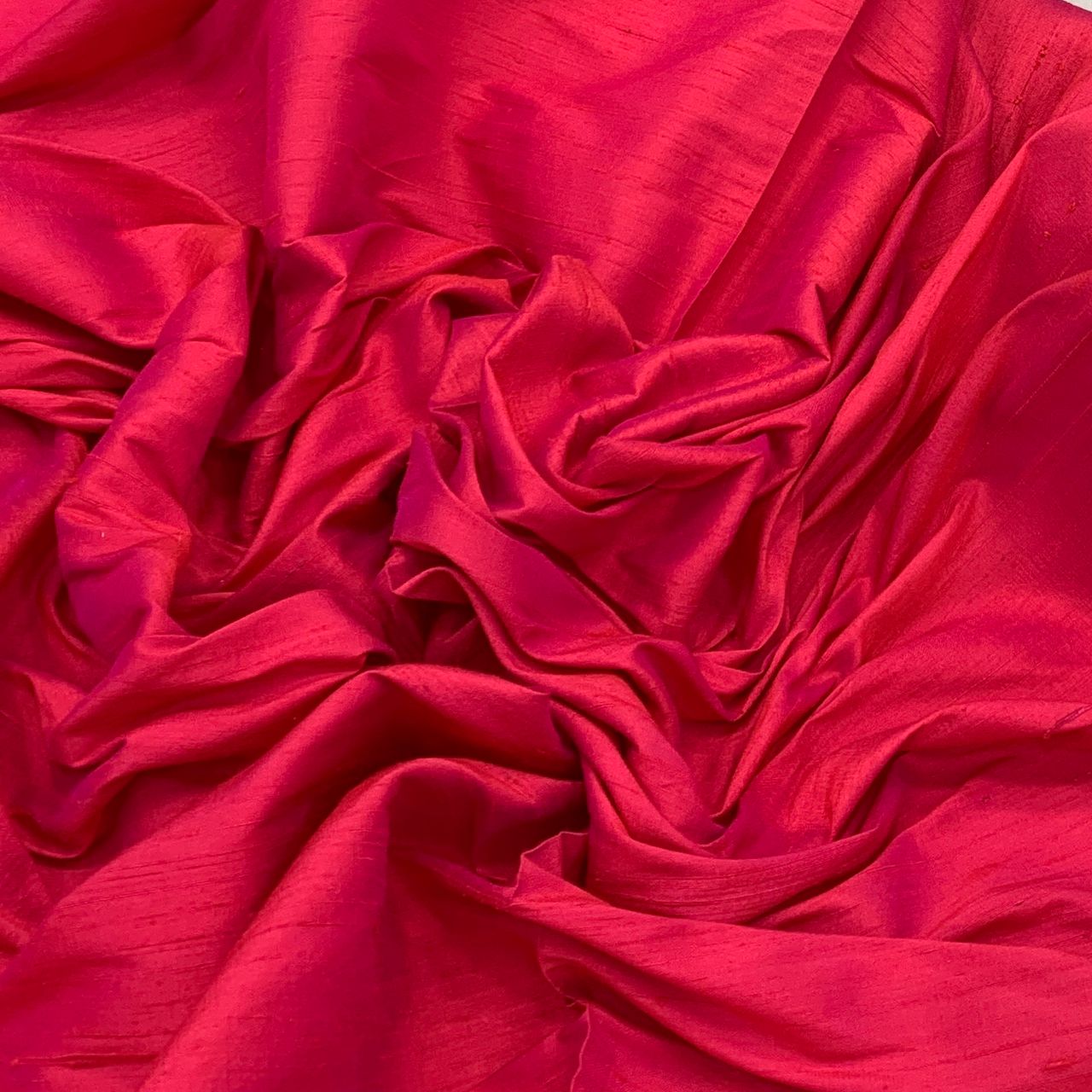 Rani Pink Plain Raw Silk Fabric