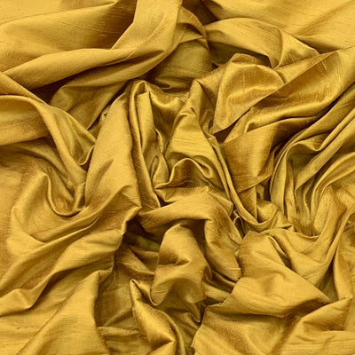 Light Mustard Yellow Plain Raw Silk Fabric