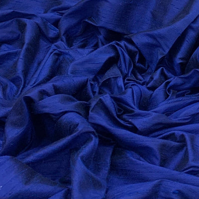Dark Blue Plain Raw Silk Fabric