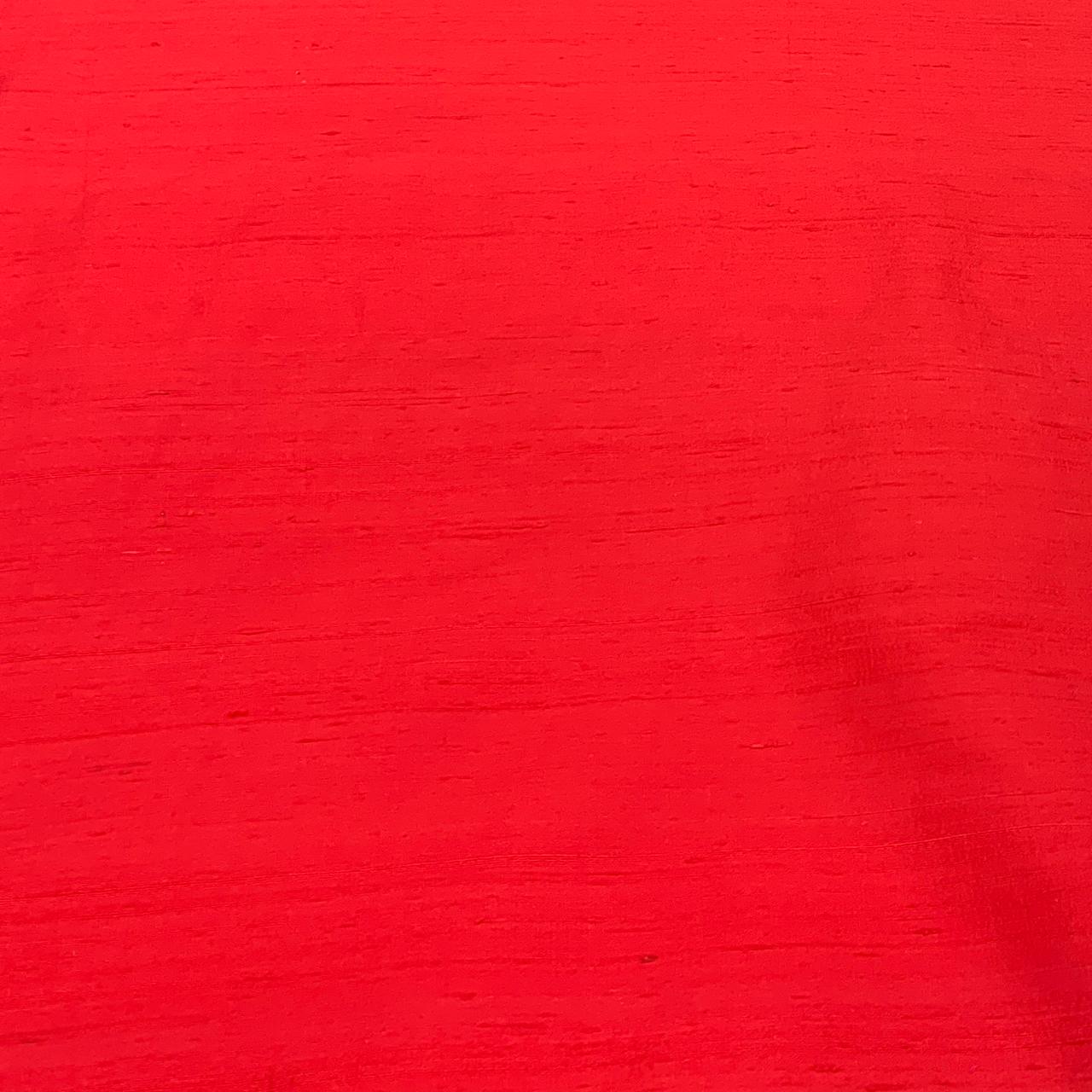 Dark Red Plain Raw Silk Fabric