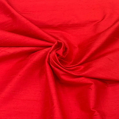 Dark Red Plain Raw Silk Fabric