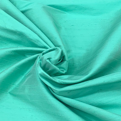 Aqua Green Plain Raw Silk Fabric