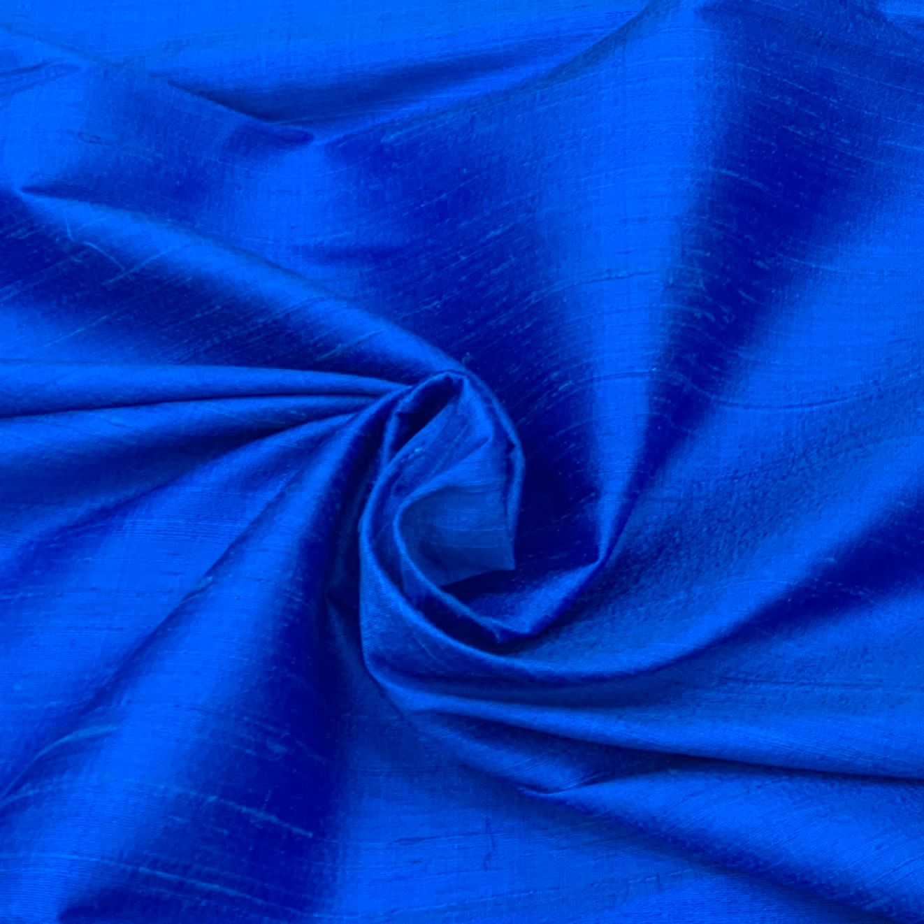 Cobalt Blue Plain Raw Silk Fabric