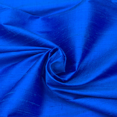 Cobalt Blue Plain Raw Silk Fabric