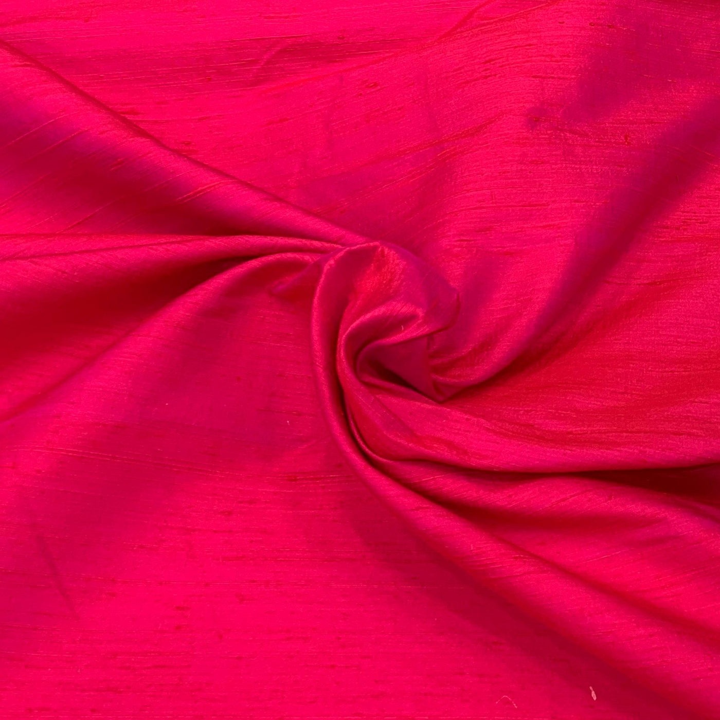 Bright Pink Plain Raw Silk Fabric
