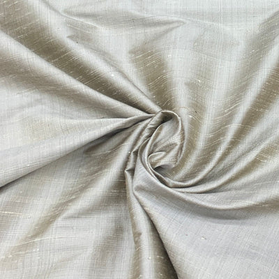 Cement Grey Plain Raw Silk Fabric
