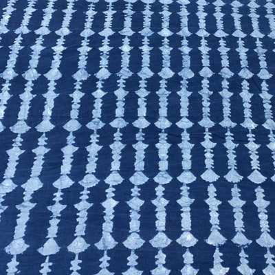 Blue Indigo Stripe Design Cotton Printed Fabric