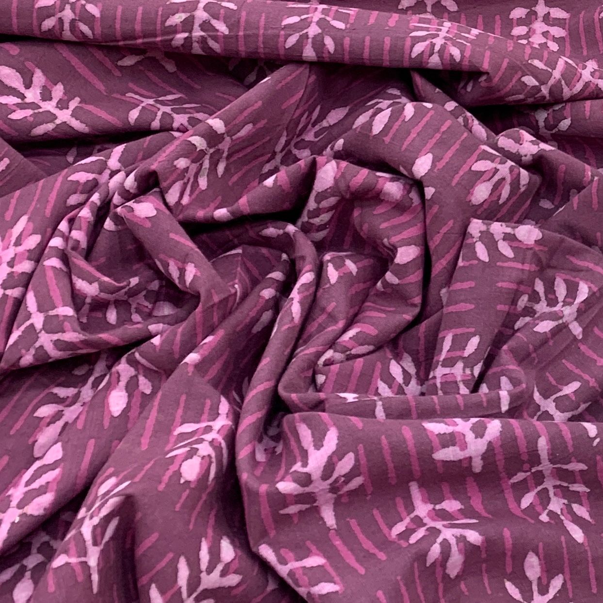Light Purple Flower Design Cotton Printed Fabric