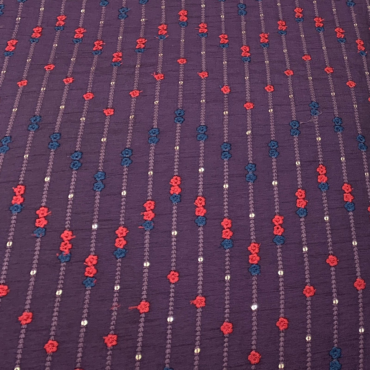 Slub Silk Embroidery Fabric